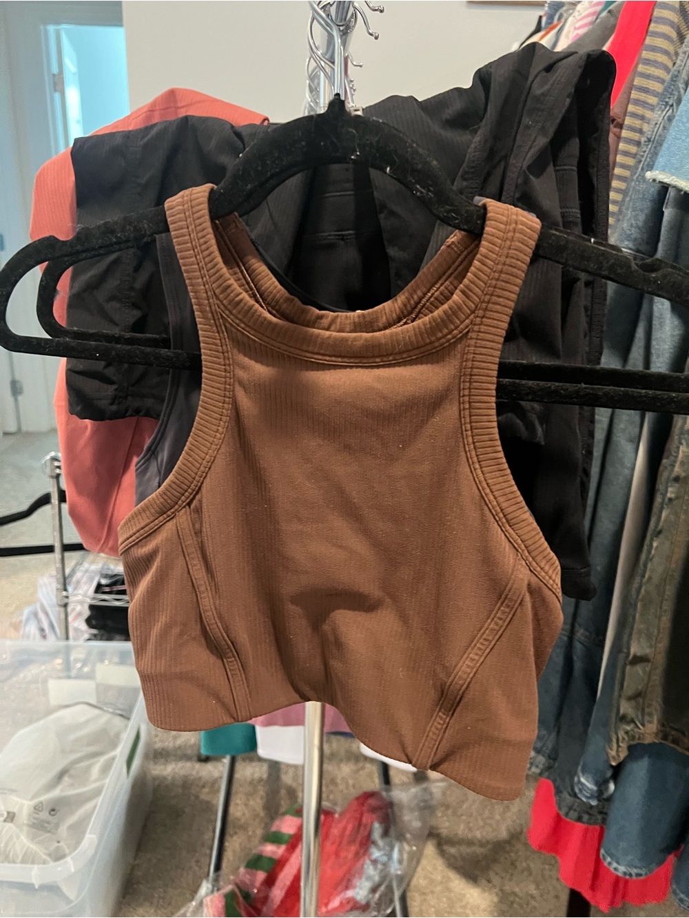 Lululemon Hold Tight Cropped Tank Top, Cinnamon Sz 8 - Picture 3 of 3
